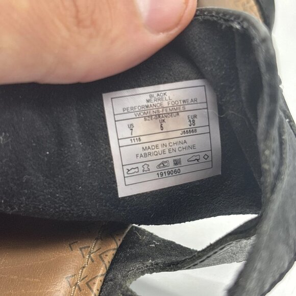 Merrell Whisper Post Gladiator Sandals Womens Size 7US Black Leather J55568 - Picture 6 of 6